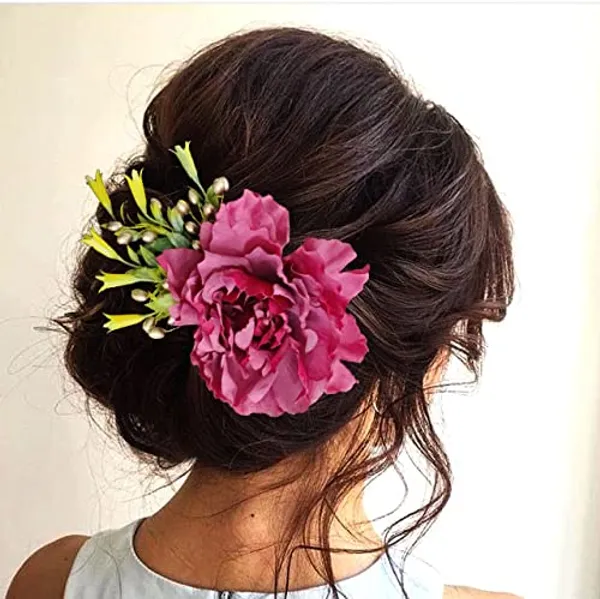 Red_Floral_Comb_Slide_Hairpin_For_Women_(14_X_8_X_1_Cm)