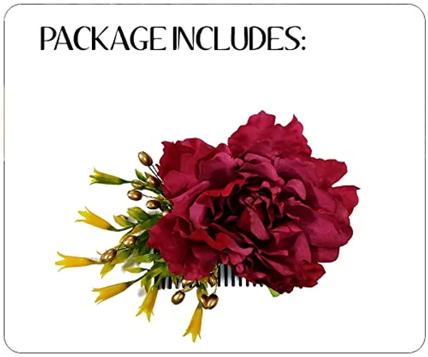 Red_Floral_Comb_Slide_Hairpin_For_Women_(14_X_8_X_1_Cm)