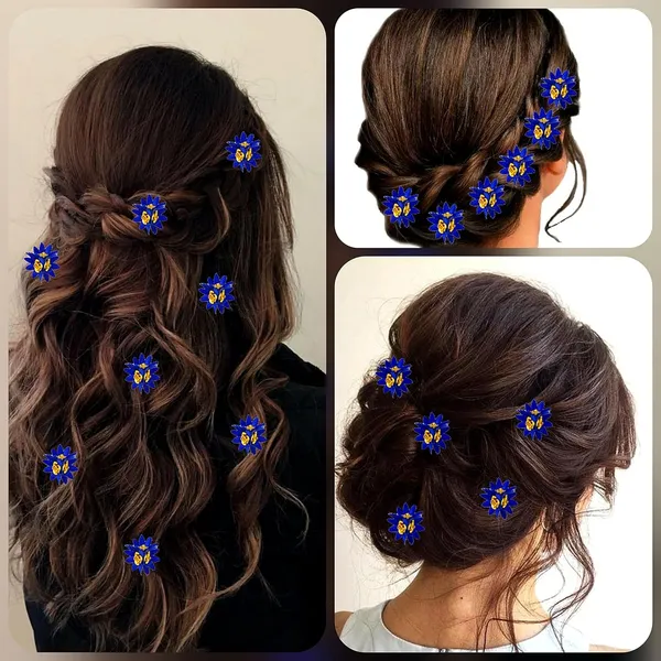 Blue_Trendy_Stone_Added_Flower_Shaped_Hair_Accessories_(14_X_8_X_1_Cm)