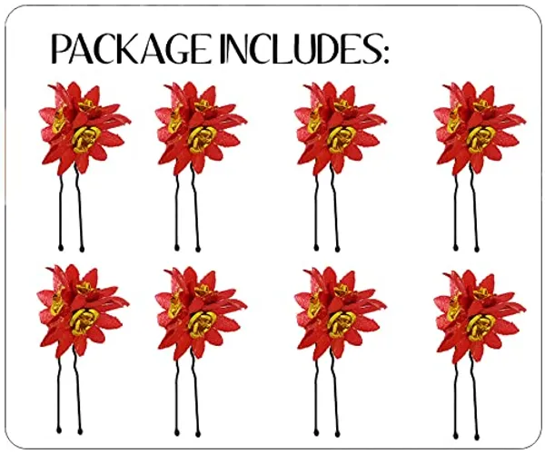 Carrot_Red_Trendy_Stone_Added_Flower_Shaped_Hair_Pin_(14_X_8_X_1_Cm)