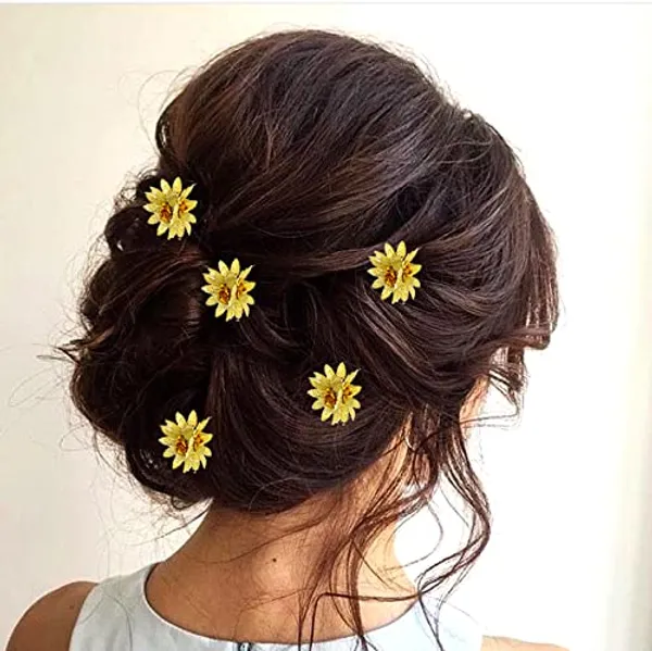 Golden_Trendy_Stone_Flower_Shaped_Hair_Accessories_(14_X_8_X_1_Cm)