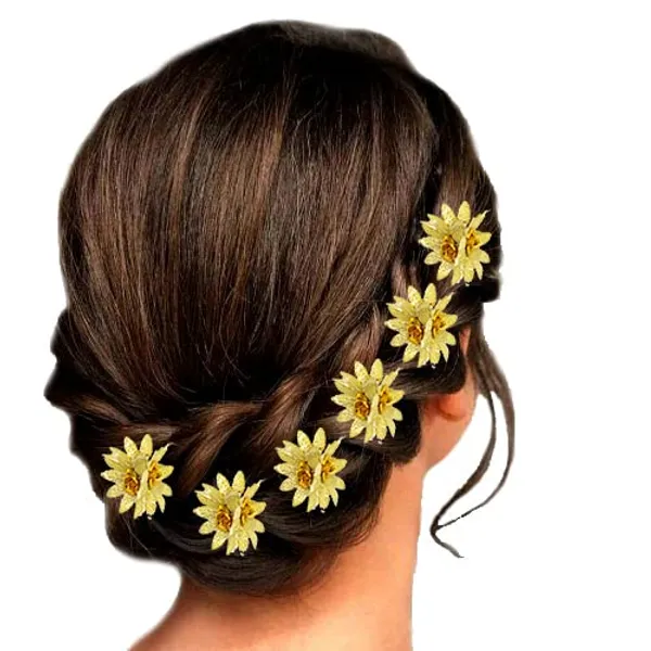 Golden_Trendy_Stone_Flower_Shaped_Hair_Accessories_(14_X_8_X_1_Cm)