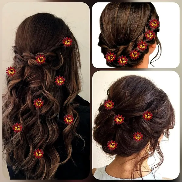 Maroon_Trendy_Stone_Added_Flower_Shaped_Hair_Pin_(14_X_8_X_1_Cm)