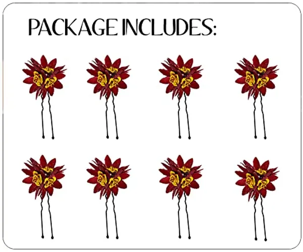Maroon_Trendy_Stone_Added_Flower_Shaped_Hair_Pin_(14_X_8_X_1_Cm)