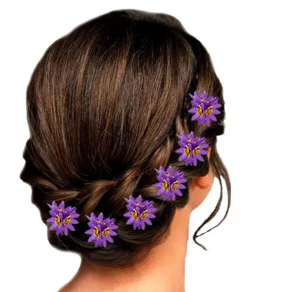 Mauve_Trendy_Stone_Added_Flower_Shaped_Hair_Accessories_(14_X_8_X_1_Cm)