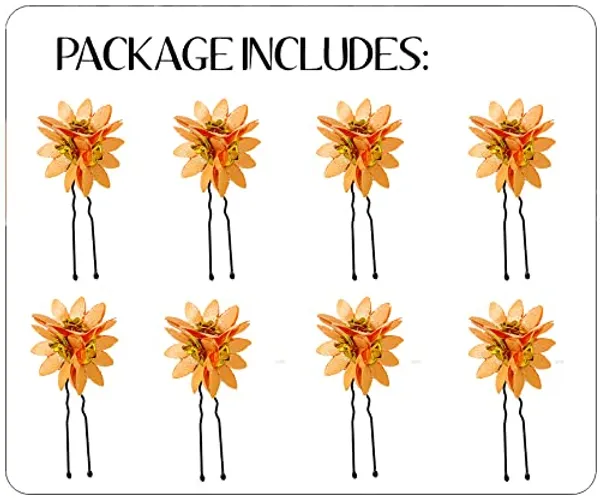 Peach_Trendy_Stone_Added_Flower_Shaped_Hair_Accessories_(14_X_8_X_1_Cm)
