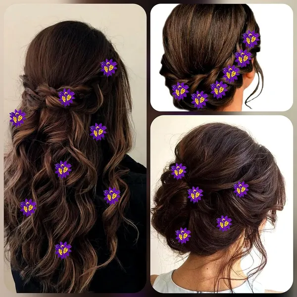 Purple_Trendy_Stone_Added_Flower_Shaped_Hair_Accessories_(14_X_8_X_1_Cm)