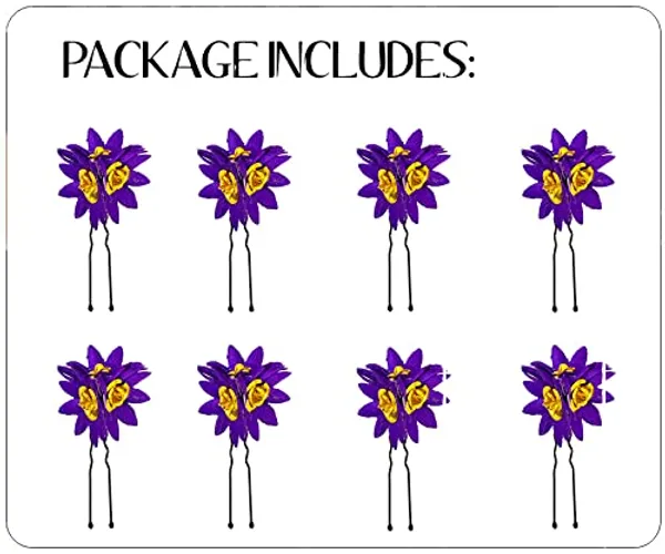 Purple_Trendy_Stone_Added_Flower_Shaped_Hair_Accessories_(14_X_8_X_1_Cm)