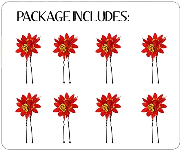 Red_Trendy_Stone_Added_Flower_Shaped_Hair_Accessories_(14_X_8_X_1_Cm)