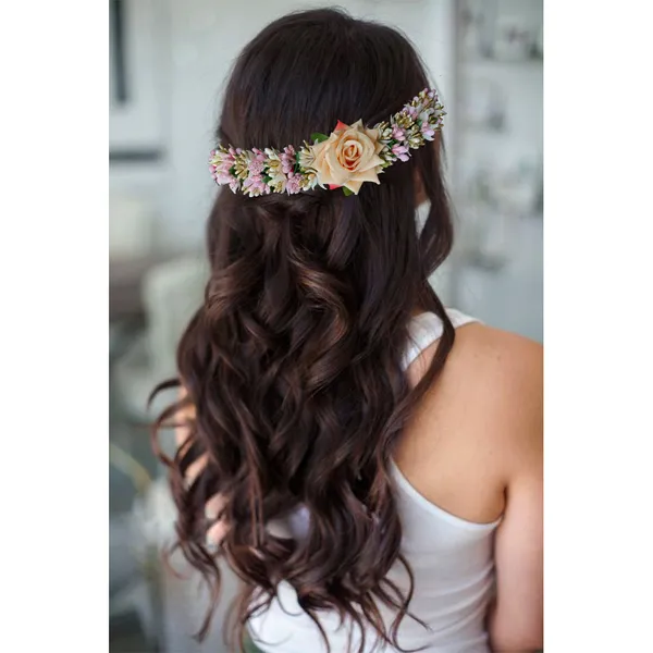 Peach_Rose_Flower_With_Leaf_Pollens_&_Pearl_Design_Hair_Vein_For_Women_&_Girls_(14_X_8_X_1_Cm)