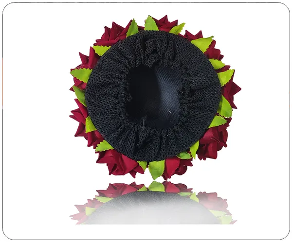 Maroon_Attractive_Artificial_Rounded_Rose_Flower_With_Lily_Wedding_Hair_Accessories_For_Women_&_Girls_(14_X_8_X_4_Cm)