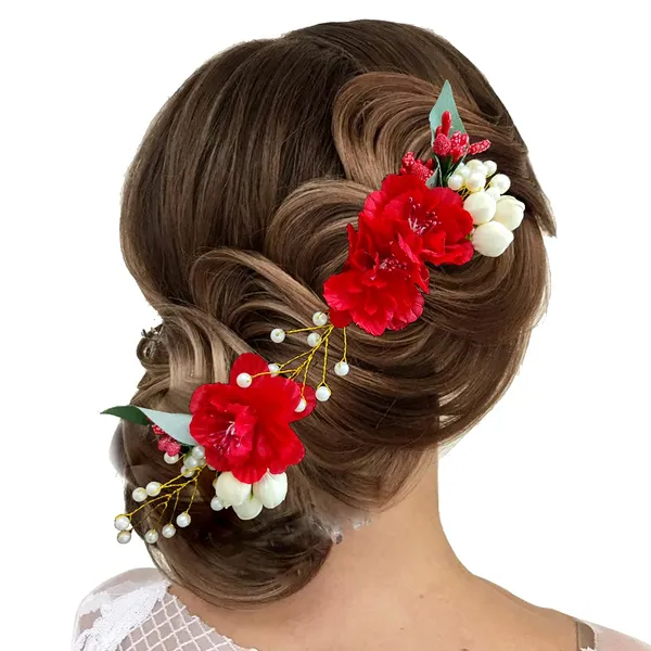 Red_Artificial_Floral_Design_Pearl_Hairpin_Accessories_For_Women_&_Girls_(14_X_8_X_1_Cm)