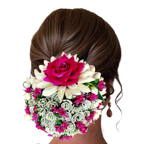 Dark_Pink_Artificial_Rose_Flower_Design_Hairpin_Bridal_Hair_Accessories_(14_X_8_X_1_Cm)