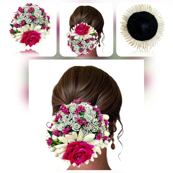 Dark_Pink_Artificial_Rose_Flower_Design_Hairpin_Bridal_Hair_Accessories_(14_X_8_X_1_Cm)