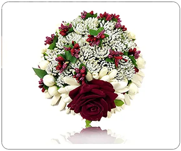 Maroon_Artificial_Rose_Flower_Design_Hairpin_Bridal_Hair_Accessories_(14_X_8_X_1_Cm)