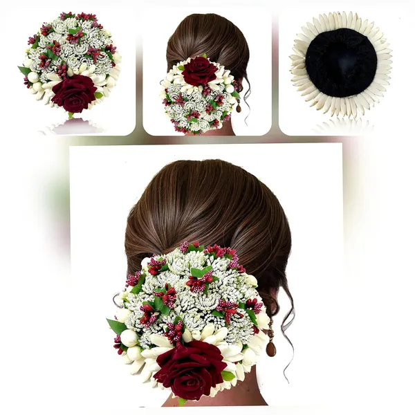Maroon_Artificial_Rose_Flower_Design_Hairpin_Bridal_Hair_Accessories_(14_X_8_X_1_Cm)
