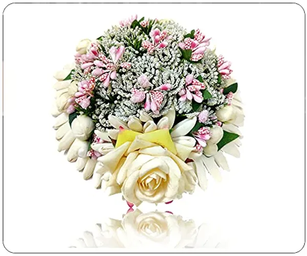 Peach_Artificial_Rose_Flower_Design_Hairpin_Bridal_Hair_Accessories_(14_X_8_X_1_Cm)