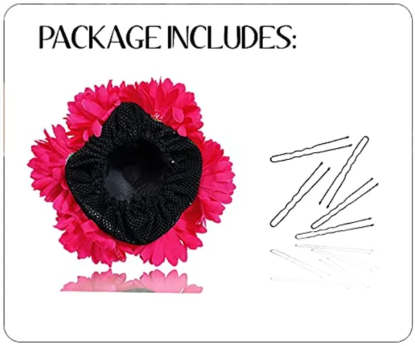 Dark_Pink_Artificial_Dahlia_Flower_Gajra_Hairpin_|_Bridal_Hair_Bun_Cover_Accessories_For_Women_(14_X_8_X_1_Cm)