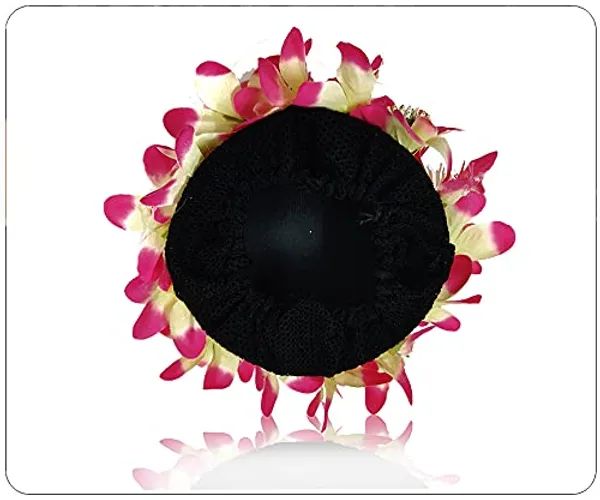 Baby_Pink_Artificial_Glossy_Lily_Flower_Design_Rounded_Gajra_Hair_Accessories_For_Women_&_Girls_(14_X_8_X_1_Cm)