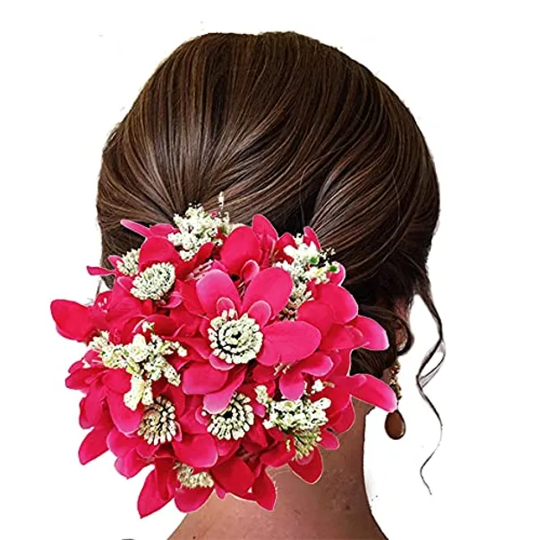 Dark_Pink_Artificial_Glossy_Lily_Flower_Design_Rounded_Gajra_Hair_Accessories_For_Women_&_Girls_(14_X_8_X_1_Cm)