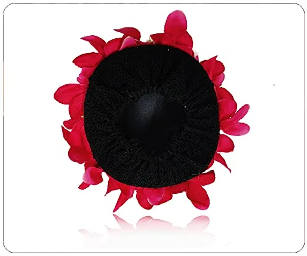 Dark_Pink_Artificial_Glossy_Lily_Flower_Design_Rounded_Gajra_Hair_Accessories_For_Women_&_Girls_(14_X_8_X_1_Cm)