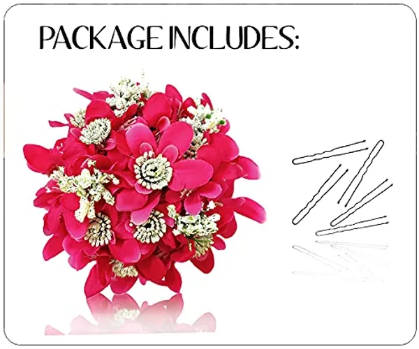 Dark_Pink_Artificial_Glossy_Lily_Flower_Design_Rounded_Gajra_Hair_Accessories_For_Women_&_Girls_(14_X_8_X_1_Cm)