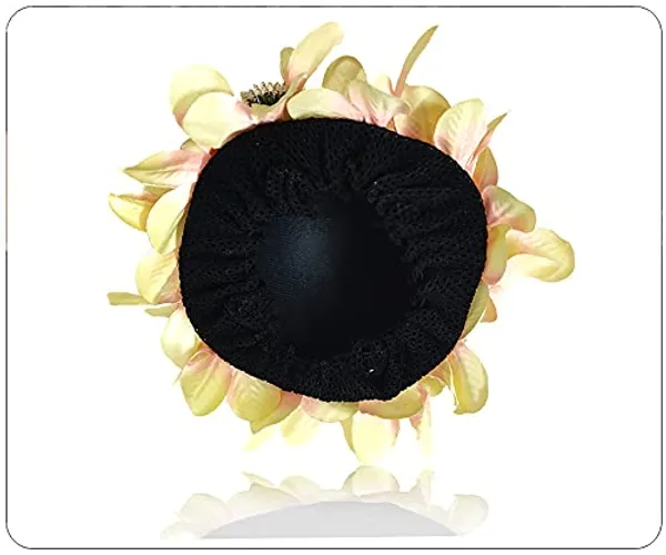 Peach_Artificial_Glossy_Lily_Flower_Design_Rounded_Gajra_Hair_Accessories_For_Women_&_Girls_(14_X_8_X_1_Cm)