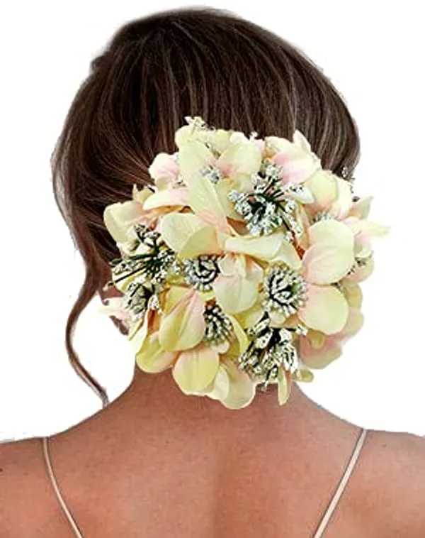 Peach_Artificial_Glossy_Lily_Flower_Design_Rounded_Gajra_Hair_Accessories_For_Women_&_Girls_(14_X_8_X_1_Cm)