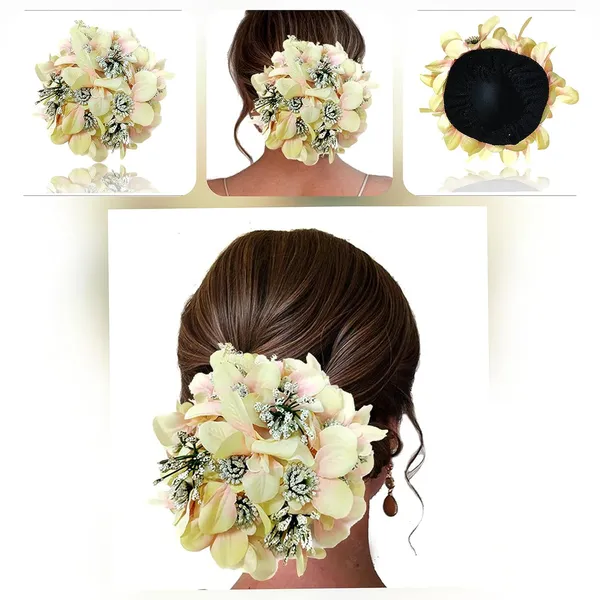 Peach_Artificial_Glossy_Lily_Flower_Design_Rounded_Gajra_Hair_Accessories_For_Women_&_Girls_(14_X_8_X_1_Cm)