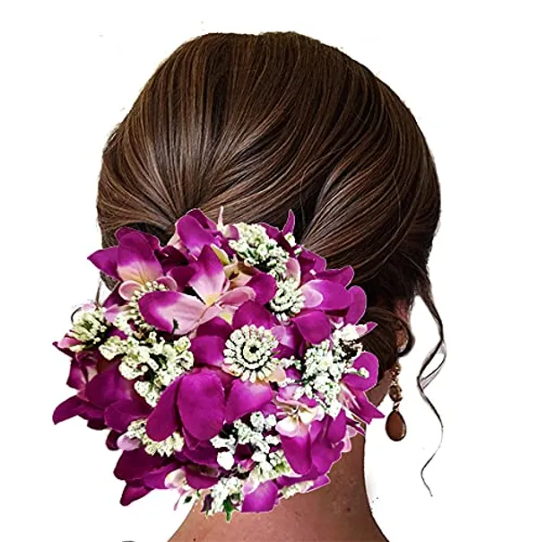 Purple_Artificial_Glossy_Lily_Flower_Design_Rounded_Gajra_Hair_Accessories_For_Women_&_Girls_(14_X_8_X_1_Cm)