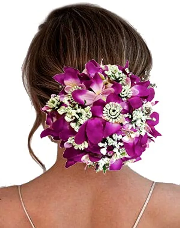 Purple_Artificial_Glossy_Lily_Flower_Design_Rounded_Gajra_Hair_Accessories_For_Women_&_Girls_(14_X_8_X_1_Cm)