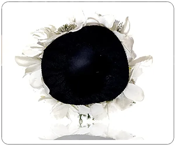 White_Artificial_Glossy_Lily_Flower_Design_Rounded_Gajra_Hair_Accessories_For_Women_&_Girls_(14_X_8_X_1_Cm)
