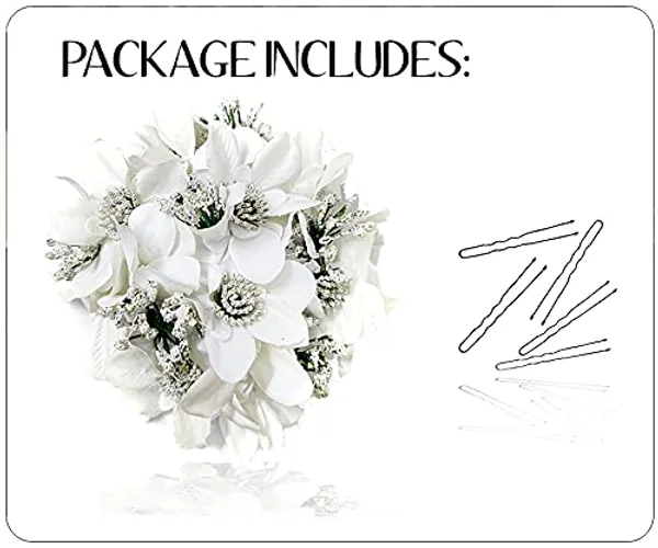 White_Artificial_Glossy_Lily_Flower_Design_Rounded_Gajra_Hair_Accessories_For_Women_&_Girls_(14_X_8_X_1_Cm)