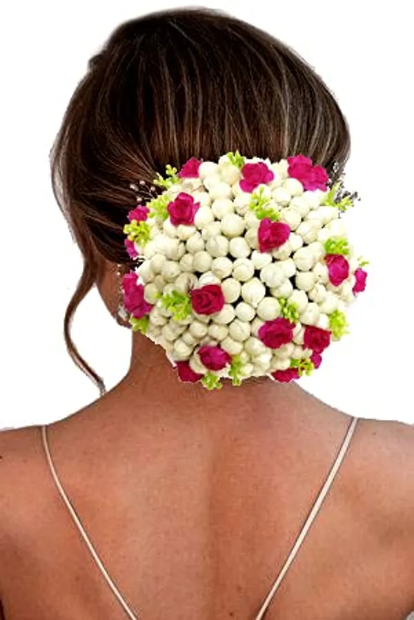 Red_Artificial_Mogra_Pollen_With_Rose_Flower_Gajra_For_Women_&_Girls_(14_X_8_X_1_Cm)