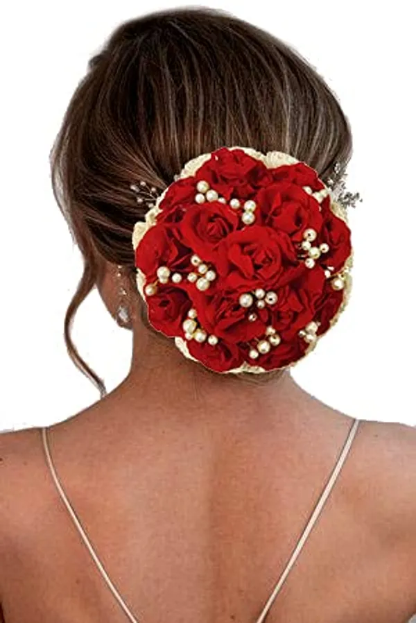 Red_Artificial_Glossy_Attractive_Red_Roses_With_Pearl_Hair_Pin_Wedding_Bridal_Accessories_For_Women_&_Girls_(14_X_8_X_1_Cm)