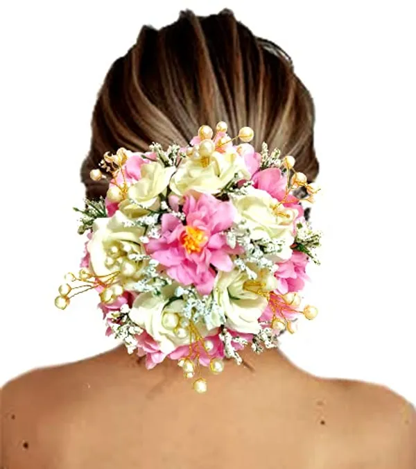Baby_Pink_Artificial_Rose_Flower_Gajra_Accessories_For_Women_&_Girls_(14_X_8_X_1_Cm)