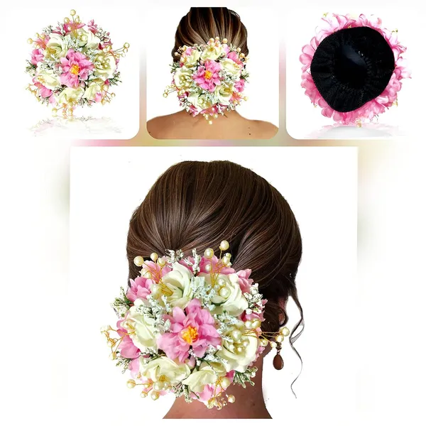 Baby_Pink_Artificial_Rose_Flower_Gajra_Accessories_For_Women_&_Girls_(14_X_8_X_1_Cm)
