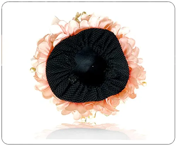 Peach_Artificial_Rose_Flowers_Pearl_Hairpin_Accessories_For_Women_&_Girls_(14_X_8_X_1_Cm)