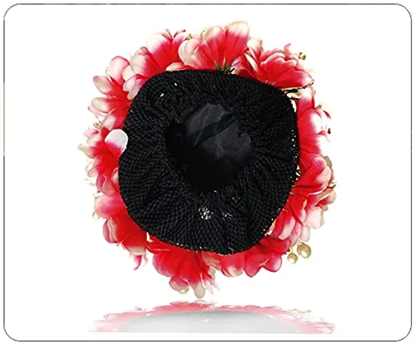 Red_&_Cream_Artificial_Rose_Flower_Gajra_Accessories_For_Women_&_Girls_(14_X_8_X_1_Cm)