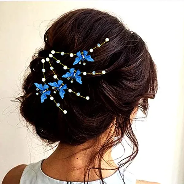 Blue_Artificial_Butterfly_Design_Bridal_Hair_Accessories_For_Women_&_Girls_(14_X_8_X_1_Cm)