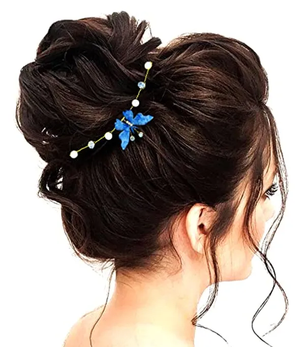 Blue_Artificial_Butterfly_Design_Bridal_Hair_Accessories_For_Women_&_Girls_(14_X_8_X_1_Cm)