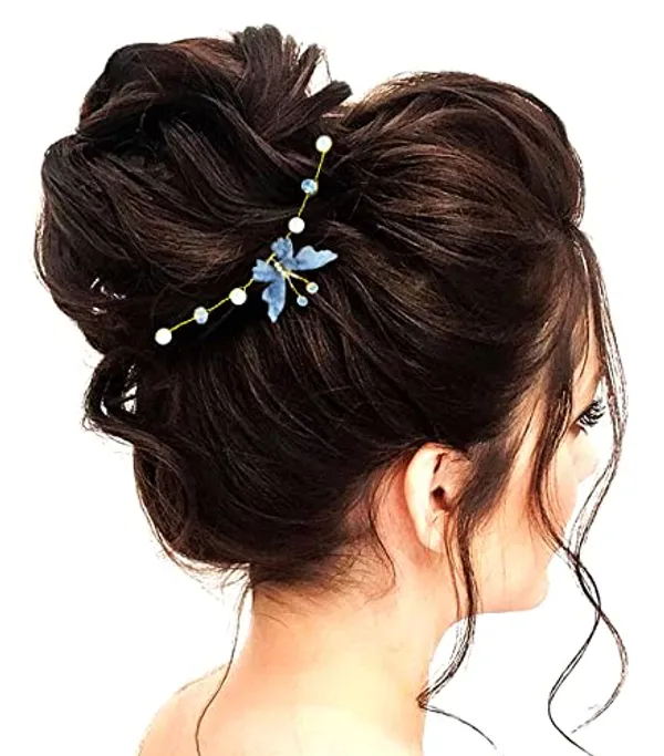 Grey_Artificial_Butterfly_Design_Bridal_Hair_Accessories_For_Women_&_Girls_(14_X_8_X_1_Cm)