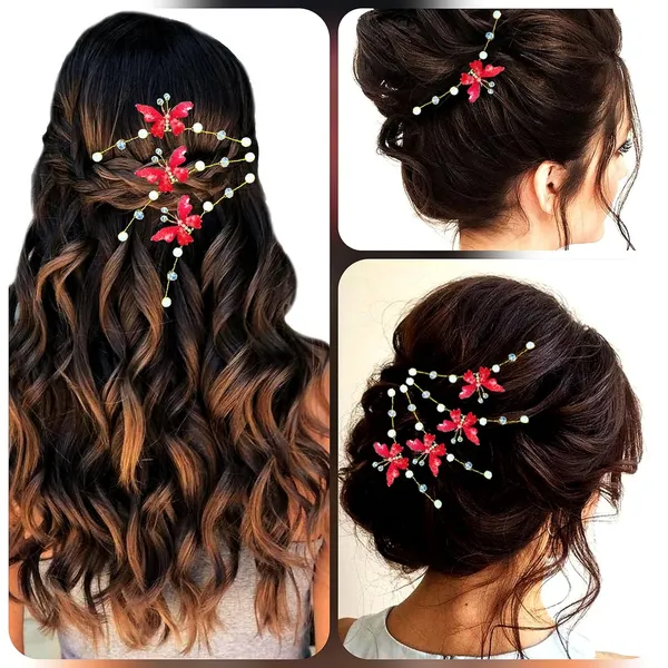Pack_of_5_Red_Artificial_Butterfly_Pearl_And_Beads_Hair_Tiara_Pin