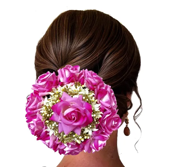 Baby_Pink_Attractive_Artificial_Rounded_Rose_Flower_With_Lily_Wedding_Hair_Accessories_For_Women_&_Girls_(14_X_8_X_4_Cm)