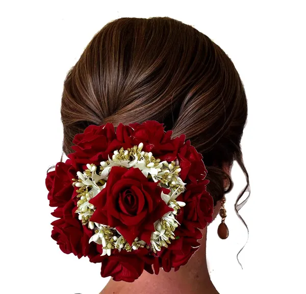 Red_Attractive_Artificial_Rounded_Rose_Flower_With_Lily_Wedding_Hair_Accessories_For_Women_&_Girls_(14_X_8_X_4_Cm)