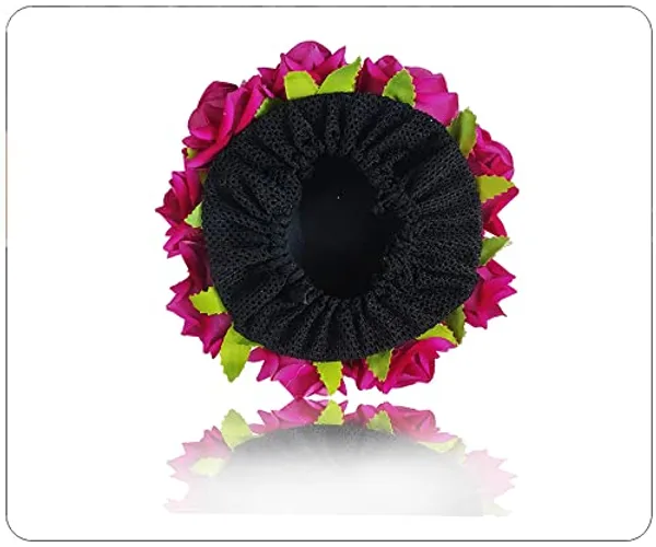 Dark_Pink_Attractive_Artificial_Rounded_Rose_Flower_Wedding_Hair_Accessories_For_Women_&_Girls_(14_X_8_X_4_Cm)