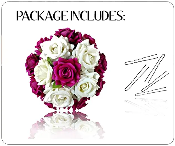Dark_Pink_Attractive_Artificial_Rounded_Rose_Flower_Wedding_Hair_Accessories_For_Women_&_Girls_(14_X_8_X_4_Cm)
