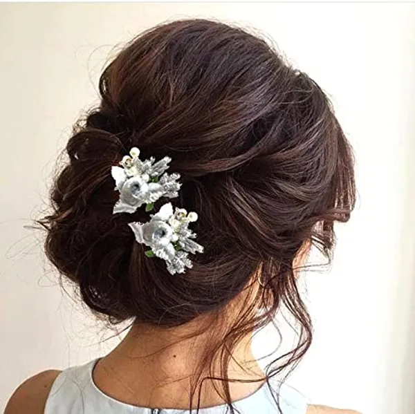 Pack_of_8_Silver_Floral_Shaped_Leaf_Design_Hair_Pin_Accessories_For_Women_Pins