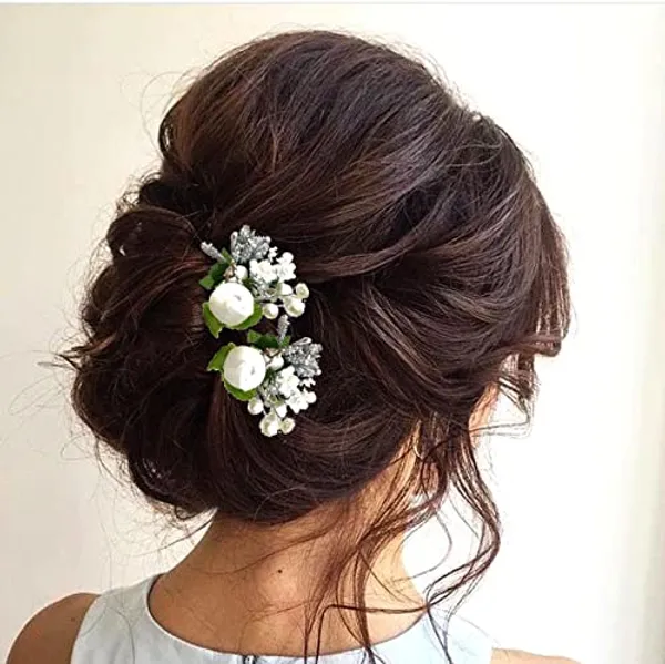 Pack_of_8_White_Floral_Shaped_Leaf_Design_Hair_Pin_Accessories_For_Women_Pins