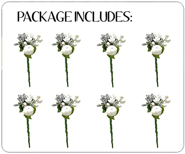 Pack_of_8_White_Floral_Shaped_Leaf_Design_Hair_Pin_Accessories_For_Women_Pins